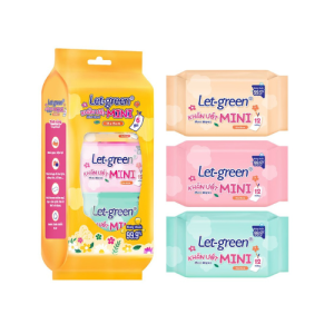 Khăn Giấy Ướt Mini Let-green 12 miếng/gói 6 gói/bao
