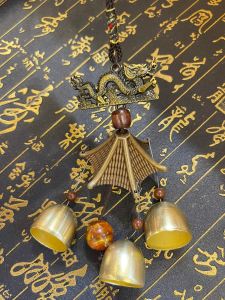 LUCKY CHARM 999 WEALTH WATER piyao W/ LUCKY 3 BELLS WIND CHIME