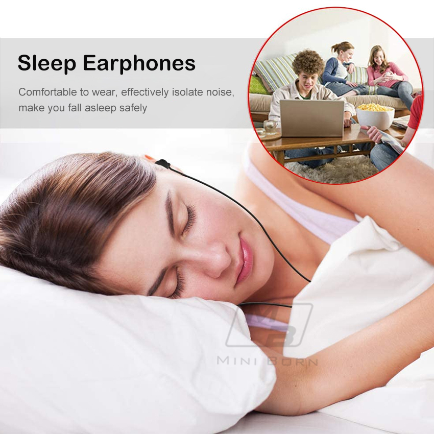 Wired In-ear Earbuds Noise Cancelling Silicone Sleeping Headphones_voghion.com