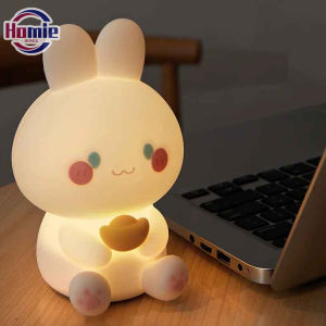 SG Night Lamp Cute Rabbit Silicone Sleep Light USB Touch Sensor Bedroom Light For Kid Baby