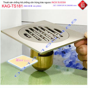 [HCM]Phễu thoát sàn chống mùi hôi Inox 304 KAG-TS181 phễu thoát nước chống trào ngược ga thoát sàn thoát nhanh chặn tóc tốt