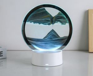(Personalized Gift Ideas) RGB 16 Colors 3D Moving Sand Art Frame LED Sandscape Lamp Hourglass Night Light Deep Sea Lands