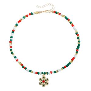 Happy Christmas Themed Sequined Necklace Colorful Mixture Addition Perfect For Celebratory Outfit Coordination