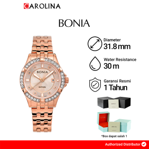 Jam Tangan Wanita BONIA B10804-2577S Rose Gold Dial Rose Gold Stainless Steel Strap