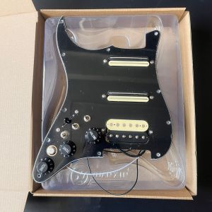 Left-handed Prewired Loaded Guitar Stratocaster Pickguard SSH Pick Guard Kill Swith Silent Switch Coil Splitting Switch Black for Fender Left Hand Electric Guitar Accessories