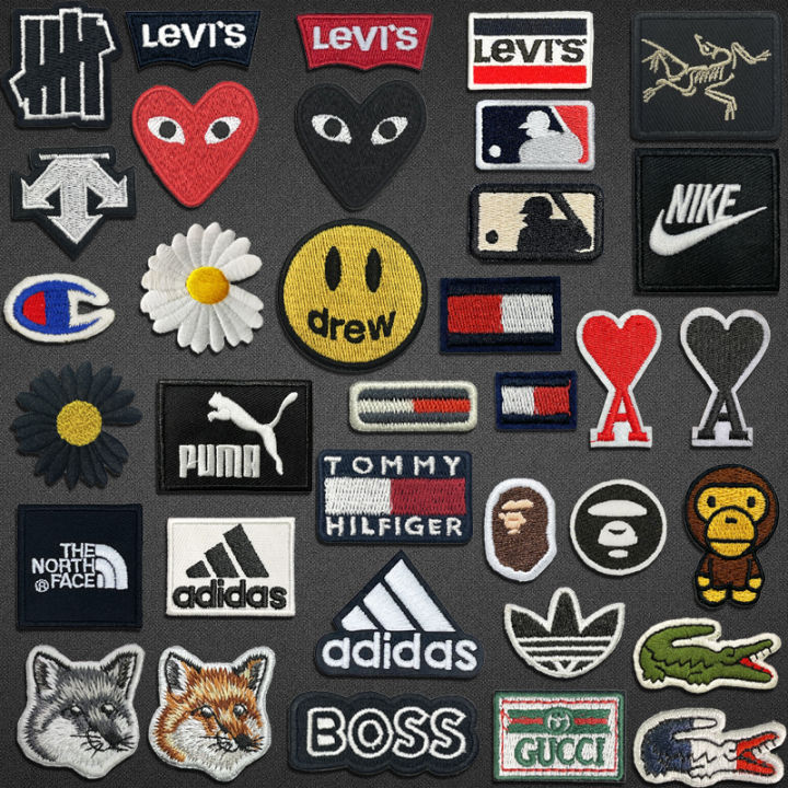 fashion brand small logo patch embroidery badge patch DIY handmade