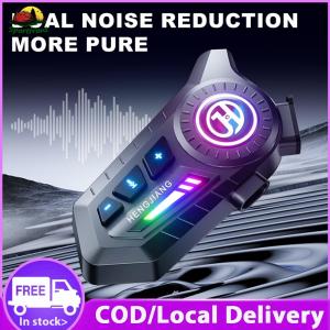 【Clearance Sale】 Motorcycle Headset with Noise Cancellation Helmet Headset with Colored Lights for Motorcycles Skiing and Cycling