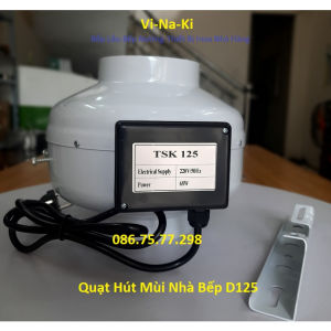 Quạt hút mùi nhà bếp D125 quạt nối ống hút khói bếp phi 125 quạt nối ống cánh sắt thông khí giá rẻ
