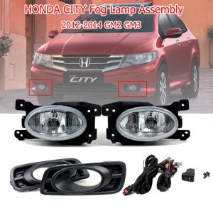 (ytouto)Honda City Fog Lamp Assembly 2012-2014 GM2 GM3 Car Bumper Fog Light Set Halogen（with wire & switch）