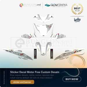 DECAL STIKER MOTOR CUSTOM HONDA BEAT FI EDISI ICON-1 PUTIH