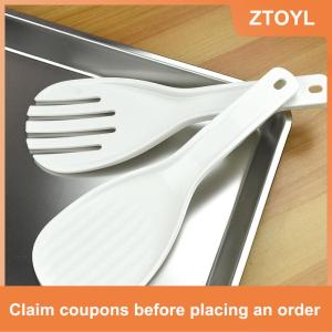 【ZTOYL】 Lớn gạo muỗng nhựa bữa ăn muỗng không dính nhà bếp tiện ích tay cuộn thìa gạo xẻng nhà bếp cung cấp dày gạo ngã ba