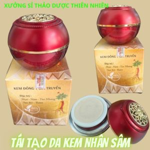 Sản phẩm kem tái  tạo  nhân sâm tái tạo hủ đỏ tái tạo làn da chai sạm nhân sâm cốt đặc hiệu cho mụn nám tàn nhang - Sản phẩm kèm Gói ngũ hoa