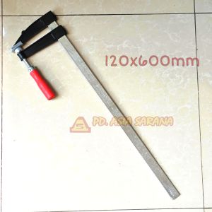 F Clamp 120x600mm Klem Jepit Papan Kayu Bar 60cm Catok Klem Wood DEC04