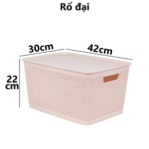 Set 3 Rổ chữ nhật nhựa VIỆT NHẬT - Có nắp thoáng khí - Đựng thực phẩm quần áo đồ chơi bé 3386/7/8