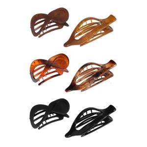 6pcs Elegant Hair Claw Tortoiseshell Pattern Strong Hold Hair Claw Daily Wear for Hair Styling Accessories