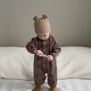 Infant spring and autumn clothing baby jumpsuit Korean-style childrens clothing autumn baby cardigan romper boys onesie
