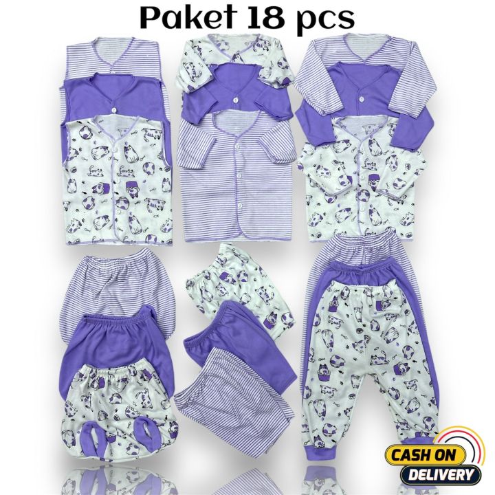 Paket 18 pcs Baju Bayi Baru Lahir Komplit Murah Laki Laki Perempuan