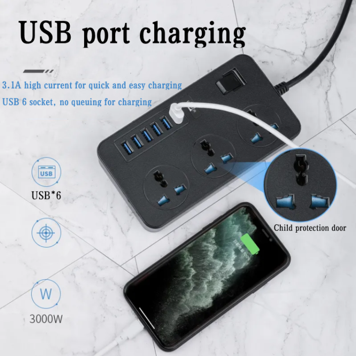 British Standard conversion powerboard USB socket multi-function plug ...