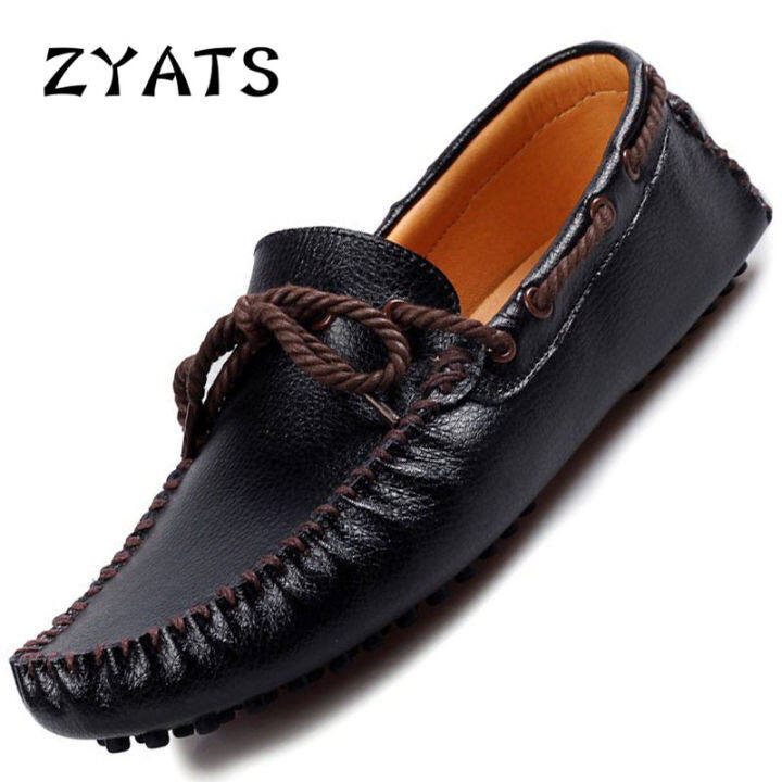 Black Loafers/ Slip Ons Leather Casual Shoes Men Breathable Cow