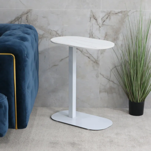 C-shape Rock Side Table Mobile Sofa Side Cabinet Small Tea Table Bedroom Corner Desk