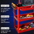 REAIM 【Logam】Troli Bengkel Rak 3 Susun Trolly Besi Kapasitas tinggi Trolley Bantalan beban 500KG. 