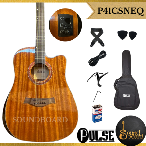 Pulse P41CSNEQ All Mahogany Acoustic Electric Guitar with Armrest