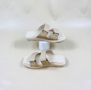 Dinda Sandal wanita Lace alas busa trendy model terbaru 2022 ukuran 37-40 warna hitam putih abu dan coklat susu