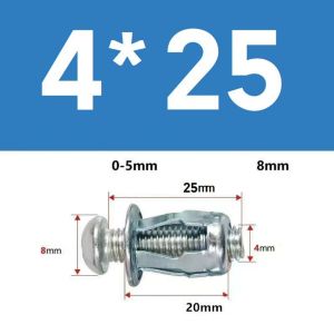 100pcs Petal Screw Jack Nuts Petal Expansion Plugs Curtain Expand Clamp Bolt Board Wall Fastener