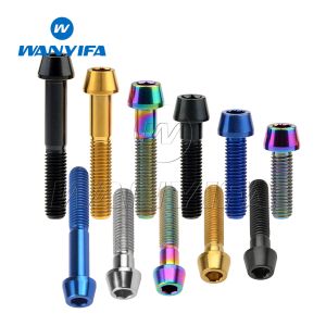 Wanyifa Titanium Bolts M8x 15 20 25 30 35 40 45 50 70mm Allen Key Taper Head Screw for Bicycle Motorcycle Car Ti Fastener