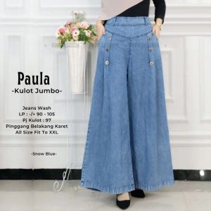 Alazka Kulot - Palazzo Celana Kulot Jumbo Mayung Jeans Terbaru - Celana Panjang Wanita Denim - Kulot Bawahan Wanita Lepis Model Kekinian