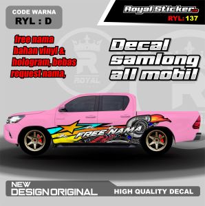 RYL 137-STIKER DECAL MOBIL INNOVA XENIA BRIO JAZZ KIJANG PANTHER PAJERO GRATIS CUSTOM NAMA