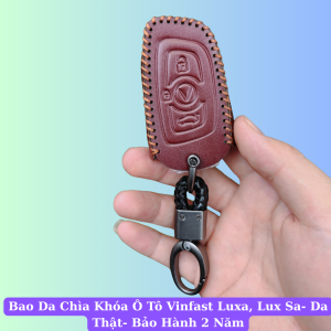 Bao da chìa khóa ô tô Vinfast LuxA Lux SA- Da thật- Bảo hành 2 năm
