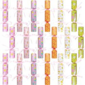 24 Pack Easter No Snap Party Favor Easter Crackers with Bunny and Eggs Pattern Crackers DIY Game Easter Party Table Favors Set