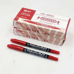 10Pcs Twin Tip  Marker Pen  Ink  Black Water-based Marker Pens