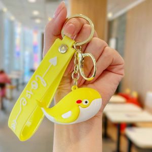 Móc khóa cá voi nhiều màu cute móc khóa ô tô trang trí balo túi xách