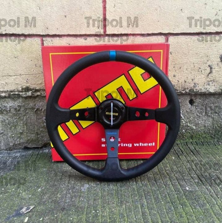 MOMO%20Deep%20Dish%20Style%20Steering%20Wheel%20Blue%20Ring%2035cm%20-%20Image%206