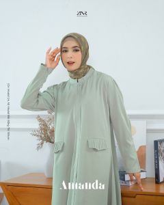 Gamis Premium Polos Wanita Daily Outfit Korean Basic Long Dress Amanda by ZNR Muslimah