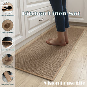 Vision Kitchen Floor Mat Household Absorbent Floor Carpet Anti-slip Linen Mat Bathroom Carpet Entrance Floor Carpet Home Decor