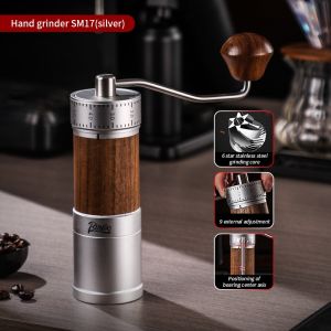 BINCOO Manual Grinder Coffee Grinder External Adjustable Manual Portable Steel Core Coffee Grinder
