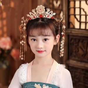 huiheyu chinese hair accessories kids china hair accessories chinese headdress for kids Vintage Simple Headwear Chinese Style Hair Disk For Girl Flower Step Shake For Children Women Hair Fork Hanfu Hair Sticks Tassel Hairpins Hair Accessories
