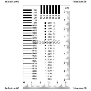 feibeinan66 ป้ายเกจวัดคราบบัตรจุดวัดสายวัดฟิล์มไม้บรรทัดคราบความคมชัด
