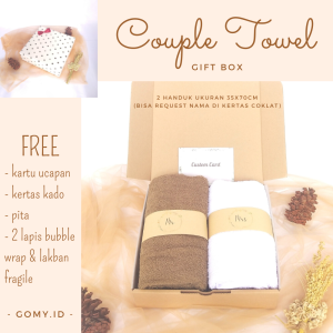 COUPLE TOWEL gomy.id wedding gift box hampers kado hadiah pernikahan nikahan perkawinan ulang tahun wedding handuk couple towel murah unik terjangkau lucu estetik aesthetic