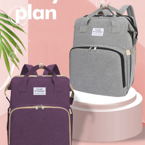 กระเป๋าคุณแม่พร้อมที่นอนเด็การกแบบพกพาพับได้