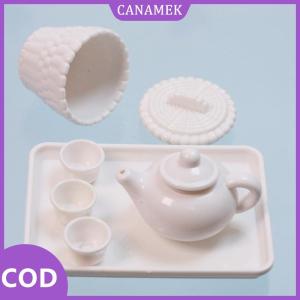 CANAMEK✨ 1 bộ phụ kiện cảnh Nhà búp bê mô phỏng bộ trà mô hình Trà nồi tách trà trang trí bàn trà sưu tập trang trí phòng