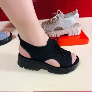 [Free Shipping] WomenS New Summer Beach Sandals With Thick Soles Breathable Mesh Upper Lightweight Knit Design Soft And Comfortable Sole Non-Slip And Casual Style