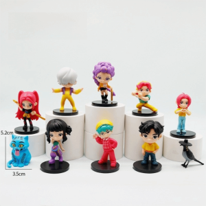 YUDESHUI 6/10pcs Đội  Hình tượng Thợ săn quỷ Đội săn K-POP Rumi Mô hình búp bê PVC  Zoey Mô hình Anime Màn hình máy tính để bàn