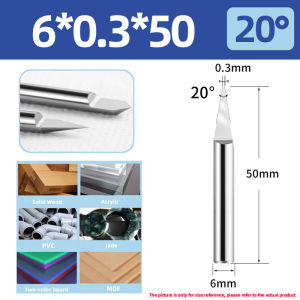 V Shape Flat Bottom 3.175 4 6 20° PCB Engraving Bit Tip End Mill Cutter Tungsten Carbide Wood Acrylic Plastic 3D Milling Cutter CNC Tool
