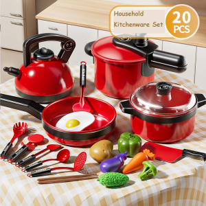 54/21ชิ้นเด็กวัยหัดเดินชุดครัวสำหรับเด็กหม้อและกระทะเด็กครัว P Layset ปลอมเล่นครัวของเล่นสำหรับเด็กวัยหัดเดินของขวัญสำหรับสาวๆหนุ่มๆ