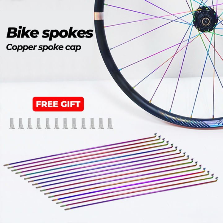 10PCS MTB Bike Spokes Colorful W/ Nipples 14G Spokes for