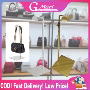 Metal Bag Display Rack Women Handbag Stand Holder Display Purses Single Hook Adjustable Height Display Stand Rack Hanging Bag Handbag Shelf Display Stand Purses Handbag Holder Rack Organizer Stand Storage